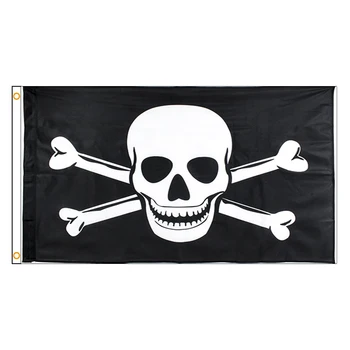 pletené polyesterové 90*150 cm Lebky Krížovej kosti Piráti Vlajka