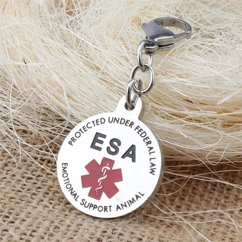 Podporu Zvierat ESA Červená Lekárske Symbol Upozornenia služobného Psa Keychain Móda Pre Krásne Ženy Muž Auto Krúžok na Nové ESA Tag
