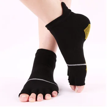 Profesionálne Päť Prstov Jogy Ponožky Mužov Priedušná Anti-Slip Pilates Ponožky Fitness Toeless Otvorené Prst Ponožky pre Balet Tanec