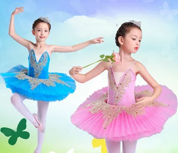 Professionl Balet Tutus Dieťa Balet Labutie Jazero Kostým Balerína Šaty Deti Leorard s Sukne Palacinka Tanečné Šaty Pre Dievčatá