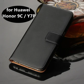 Prémiové Kožené puzdro pre Huawei Y7P výklopný Kryt, Luxusné Peňaženky prípade Huawei Honor 9C držiteľa karty závesu telefón shell GG