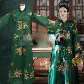 Ružová Zelená 2 Farby Výšivky Hanfu Kostým Qing Dynastie Palác Kostým Princezná pre Najnovšie TV Play Príbeh YanXi Palác