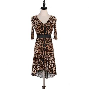 salsa šaty tanečné šaty žien latinskej vestido salsa mujer junior leopard latinskej šaty pre dievčatá lq059