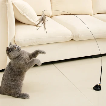 Simulácia Vták Interaktívne Vtipné Mačku Stick Hračka Chlpaté Pierko Vtáka S Bell Bulík Mačka Stick Hračka Mačiatko Hrá Pet Príslušenstvo