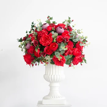 svadobný stôl vrchol umelé kvety hodváb ruže kvet loptu kytice Svadobný stôl kvetinová výzdoba