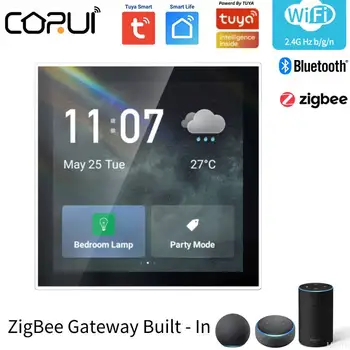 Tuya Smart 4 cm multifunkčný Ovládací Panel Dotykový Displej Ovládanie pre Smart Home Pracovať S TUYA WiFi, ZigBee Zariadenia Bluetooth