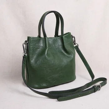 Vedierko taška dámske kožené dámske mini taška taška kabelka vrchnú vrstvu cowhide ramenný messenger taška