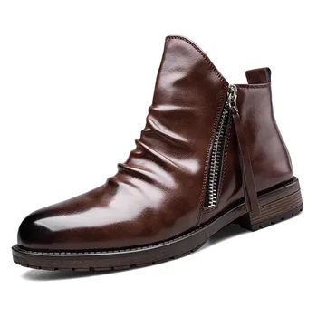 veľkosť pánskej módy chelsea topánky značky návrhár obuvi priedušná kovboj originálne kožené boot jar jeseň členok botas