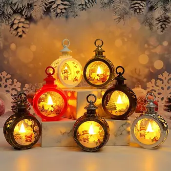 Vianočné Dekorácie, Sviečky Svetlá Santa Claus Snehuliak Retro Dekorácie Okna Reštaurácia, Bar Zdobiť Kolo Svetlo Darček
