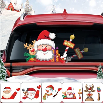Vianočný Dekor Zadný Stierač Odtlačkový Santa Claus Mávali Rameno Stierač Nálepky Nepremokavé Vinyl Auto Okno Obtlačky Dekorácie, Nálepky