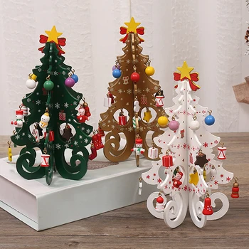 Vianočný Stromček Detí Ručné DIY Stereo Drevené Vianočný Stromček Scény Rozloženie Vianočné Dekorácie, Ozdoby Hot