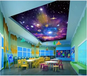 Vlastné foto tapety 3d strop tapety Farebné hviezdne nebo kozmického galaxy zenith stropné maľby nástenné papiere domova