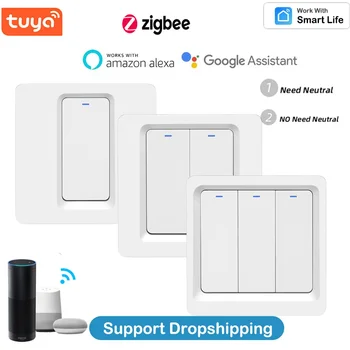 Zigbee Smart Home Svetlo Prepnúť Tlačidlo Smart Života/Tuya APLIKÁCIU Diaľkové Ovládanie Sa Používa Alexa Domovská stránka Google Na Dosiahnutie Ovládanie Hlasom