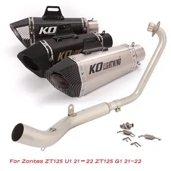 Útek Pre Zontes ZT125 U1 ZT125 G1 2021-2022 Motorocycle Celý Výfukový Systém Hlavičky Polovice Prepojenie Potrubia 51mm Šál S DB Vrah