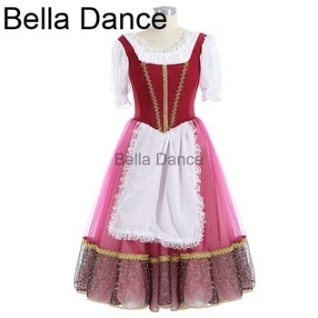 Červená Coppelia Giselle Profesionálne baletné šaty pre dievčatá sedlák výkon tanec balet fáze kostým BT3028A