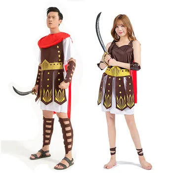 Ženy, Muži Dávnych Rímskych grécky Bojovník Gladiator Cosplay Kostým pre Dospelých Rytier Julius Caesar, Cosplay Kostýmy pre Mužov, Ženy, Pár