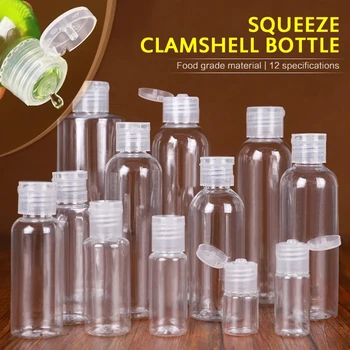 1pcs PET Fľašiach Clear Shampoo Kontajner Prázdny Plastové Naplniteľné Fľaše Flip Veko Fľaša Cestovné make-up Nástroj
