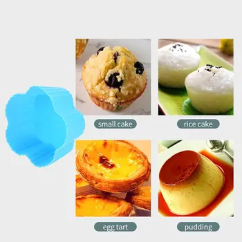 4Pcs Silikónové Formy Kvet Cupcake Muffin Pohár Pečenie Vajcia Koláč Puding Jelly Plesní
