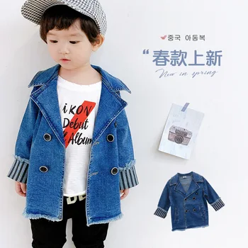 Blue Jean Jar Jeseň Chlapec Kabát, Kabát Top Detský Kostým Teenage Dar Deťom Oblečenie Vysokej Kvality Plus Veľkosť