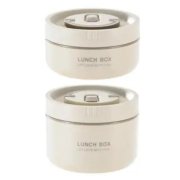 Kolo Izolované Obed Box Z Nehrdzavejúcej Ocele Tepla Zachovanie Lunch Box Mikrovlnná Bezpečné Potraviny Kontajnerov
