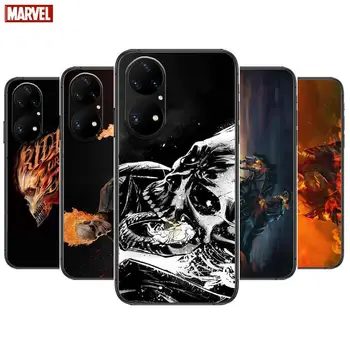 Lebka Marvel Ghost Rider Telefón puzdro Na Huawei p50 p30 P40 P20 10 9 8 Lite E Pro Plus Black Etui Coque Maľovanie Hoesjes komické fa