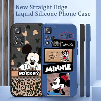 Luxusné Mickey Minnie v Pohode Kvapaliny Lano Mäkký Kryt Telefónu Prípade Pre Xiao Redmi Poznámka 11 11S 11T 10S 10 9S 9T 9 8T 8 Pro Plus 5G