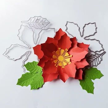 Nové krásne Vianoce kvety rezanie zomrie zápisník reliéfna výzdoba fotoalbum dekorácie karty, takže DIY remeslá