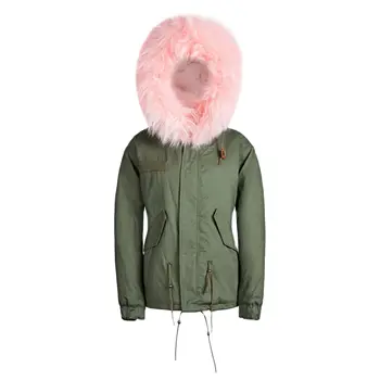 Nové módne ružová golier kabáta Lacná Čína pôvodné ceny OEM vetrovka kožušinový kabát Pani kožušiny bunda dodávateľa