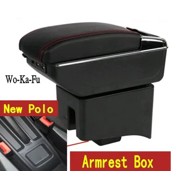 Pre Volkswagen Polo opierkou box Polo V univerzálnej 2009-2018 auto stredovej konzoly úprava príslušenstvo dvojité vznesené USB