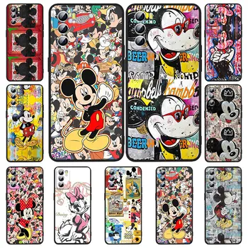 Roztomilý Disney Mickey Mouse Telefón Prípade OPPO Realme C2 C3 C11 C20 C21 C21Y Q3S Q5i X2 X3 GT Neo2 GT2 GT Neo3 Black Soft Capa