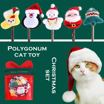 Vianočné Silvervine Stick Cat Hračka Santa Claus Vianočný Stromček, Snehuliak Vianočné Ponožky Pet Molekulová Plyšové Hračky Pet Lízatko Hračka Darček